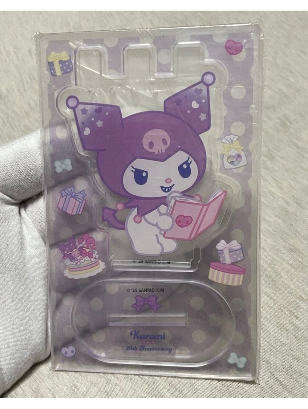 Kuromi Acrylic Stand Sanrio Japan Excl 20th Anniversary "reading" Purple